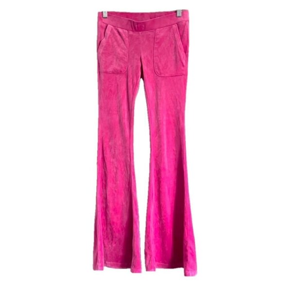 Y2K Style Hot Pink Velour Low Rise Flare Pants - S, very Juicy!!! 💖 - Picture 2 of 11
